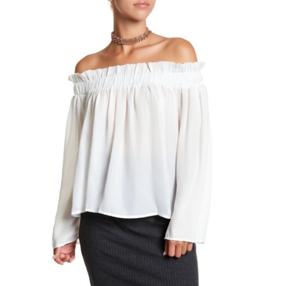 Lucca Couture Ruffle Neck Long Sleeve Top - Picture 1 of 6